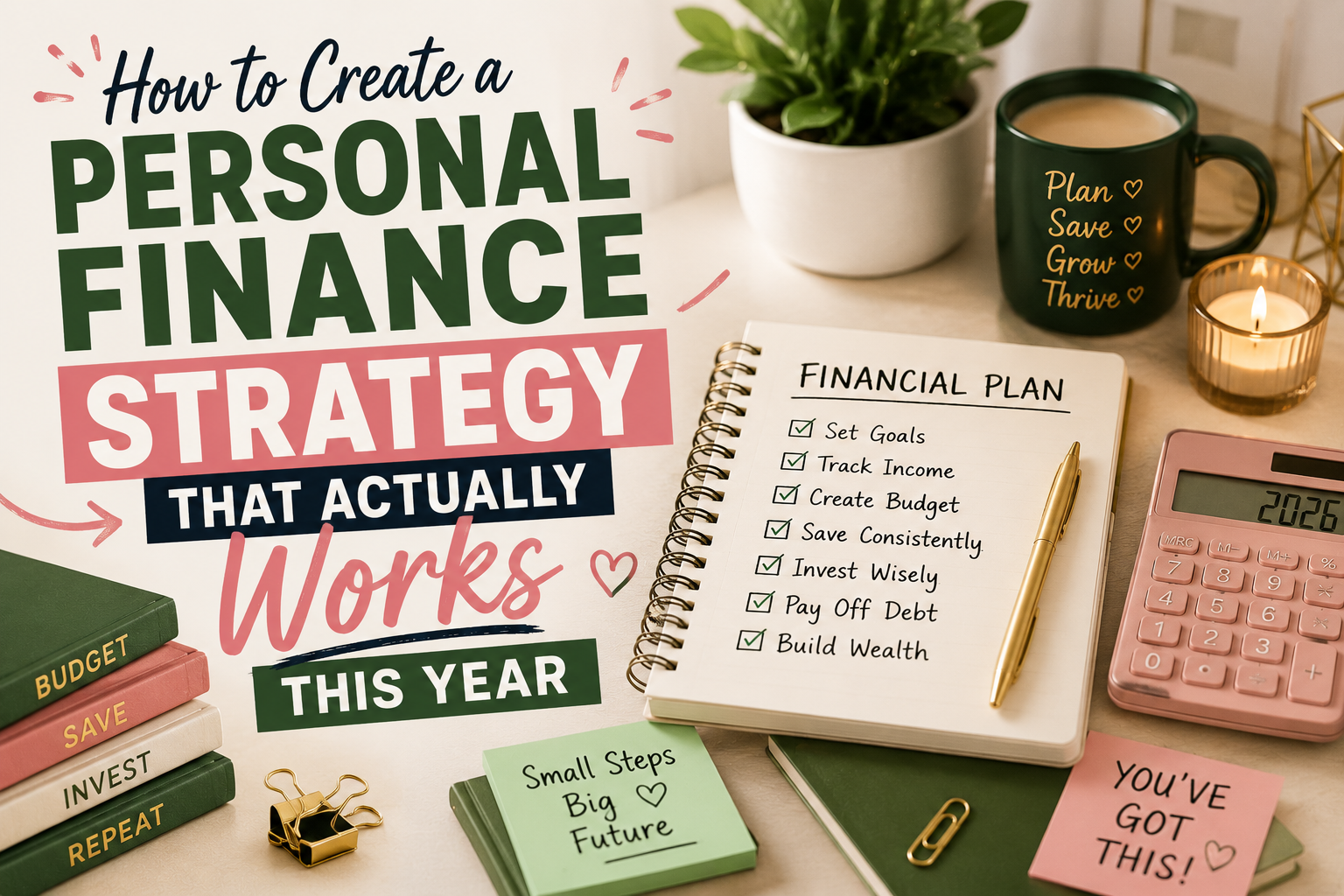 Woman creating a personal finance strategy that actually works penny to power