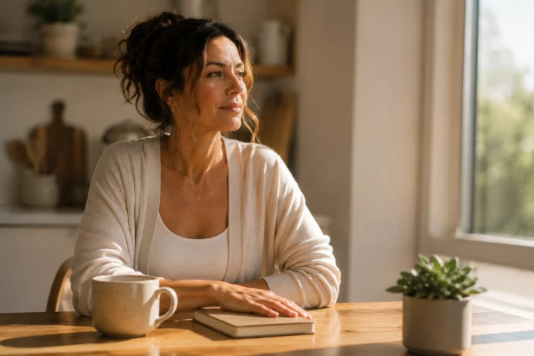 Woman experiencing quiet financial security after building an emergency fund at PennyToPower.com