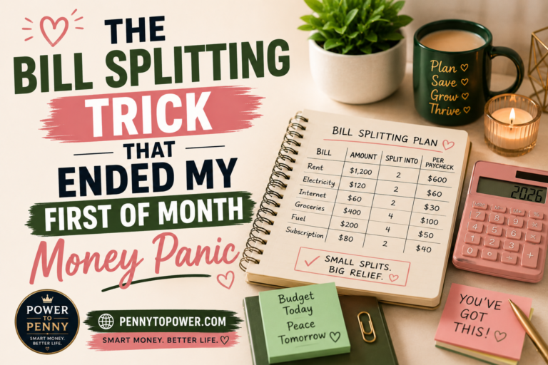 Woman using half payment method to split bills and manage monthly expenses