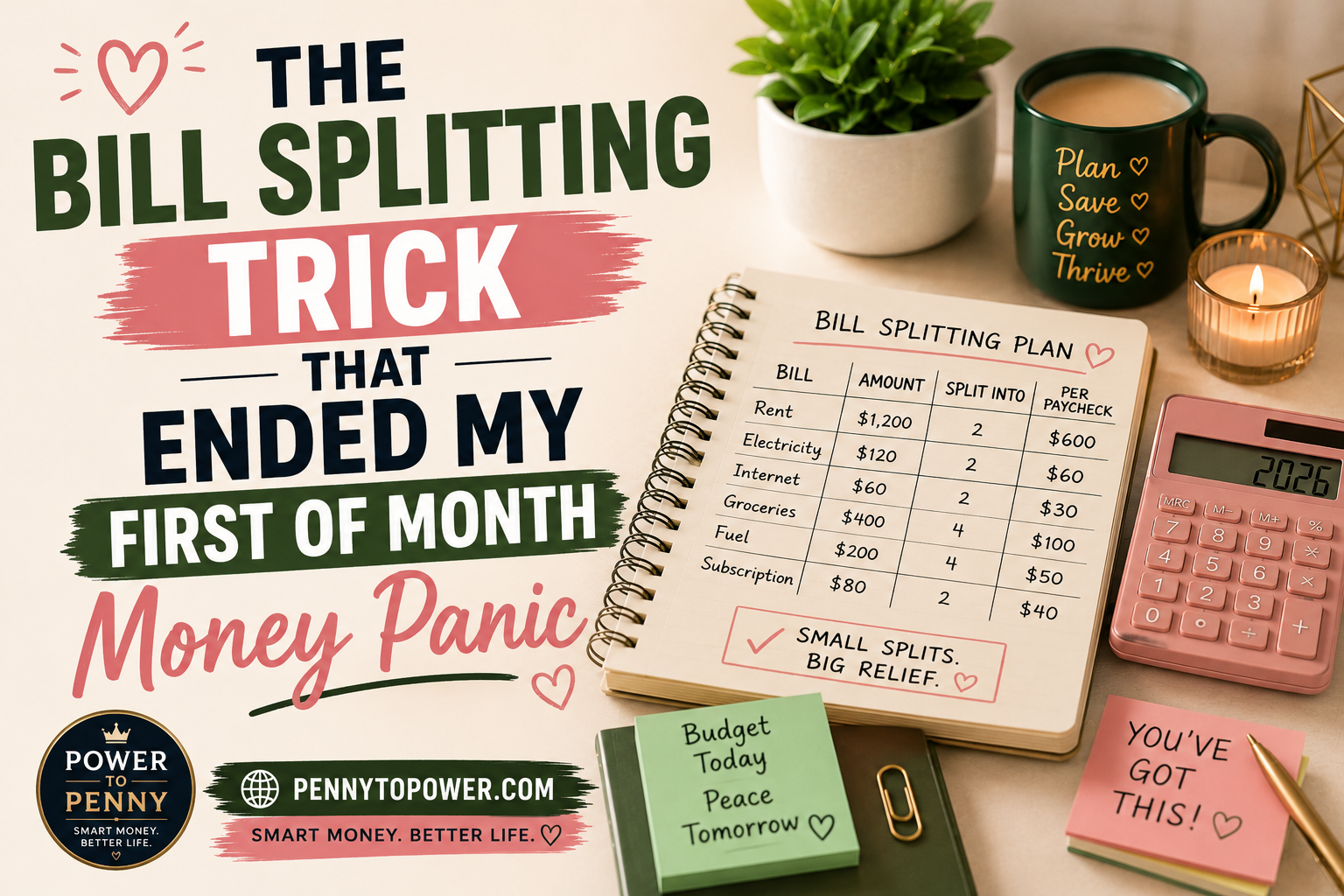 Woman using half payment method to split bills and manage monthly expenses