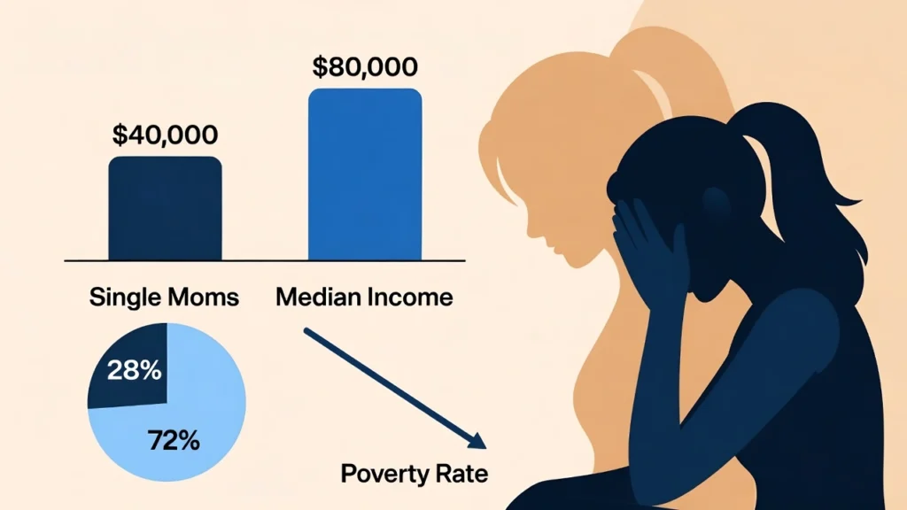Single mom financial stress statistics poverty rate and emergency savings
