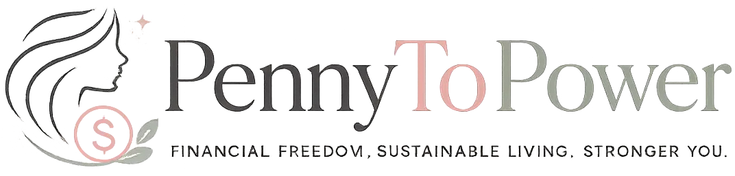 Penny To Power logo - smart money and realistic budgeting for women.