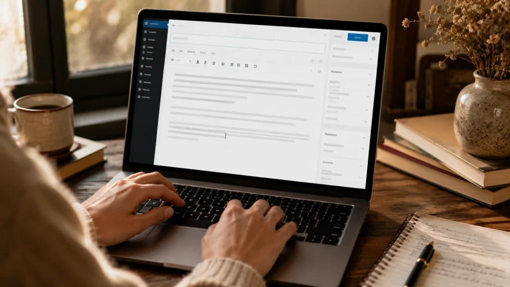 Writing brand content on WordPress as part of the Shopify vs WooCommerce SEO comparison
