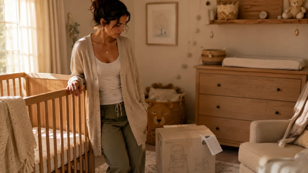 New mom money tips waiting before buying nursery gear