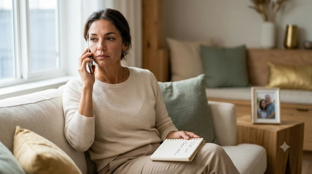 Widow calling Social Security Administration to ask about survivor and divorced spouse benefits