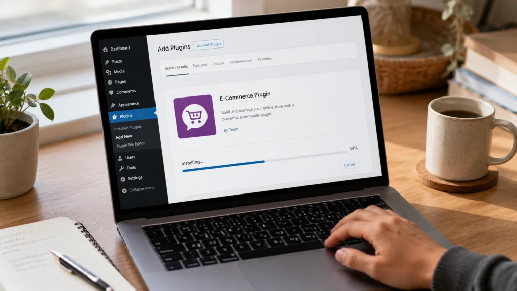 Installing the WooCommerce plugin on a WordPress site