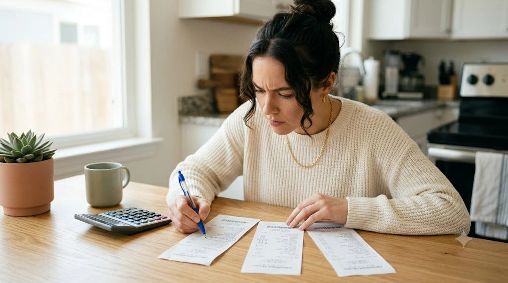 Cash stuffing for beginners reviewing past grocery receipts