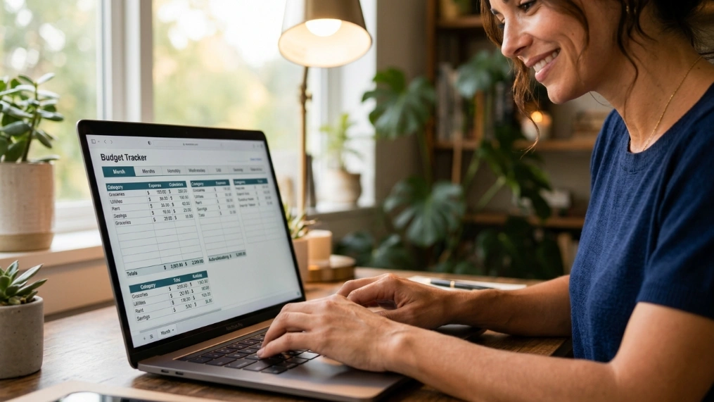 Free budget spreadsheet Month tab with auto-calculating totals