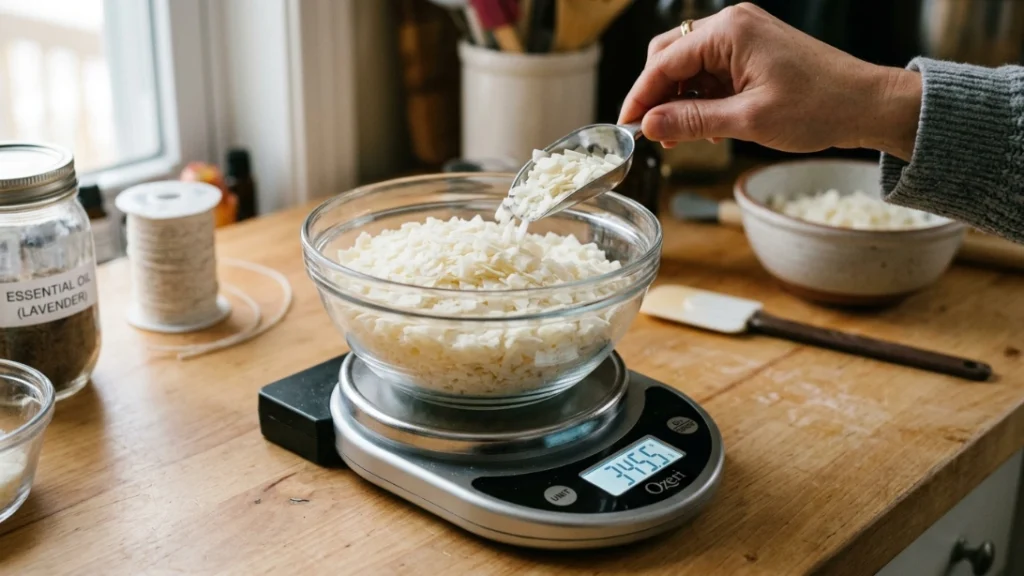 Weighing soy wax for a candle business for beginners