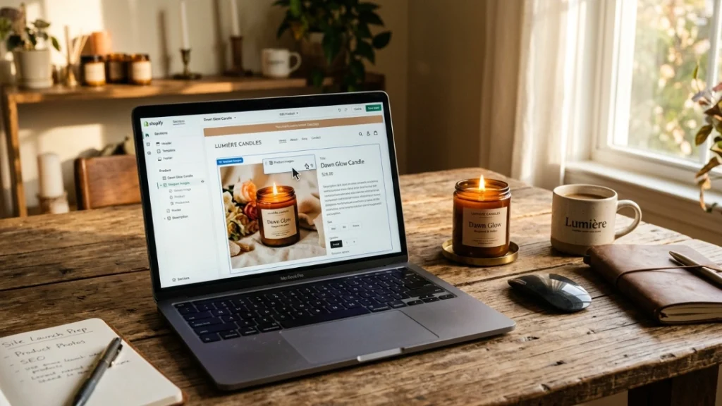 Building a candle brand website on Shopify