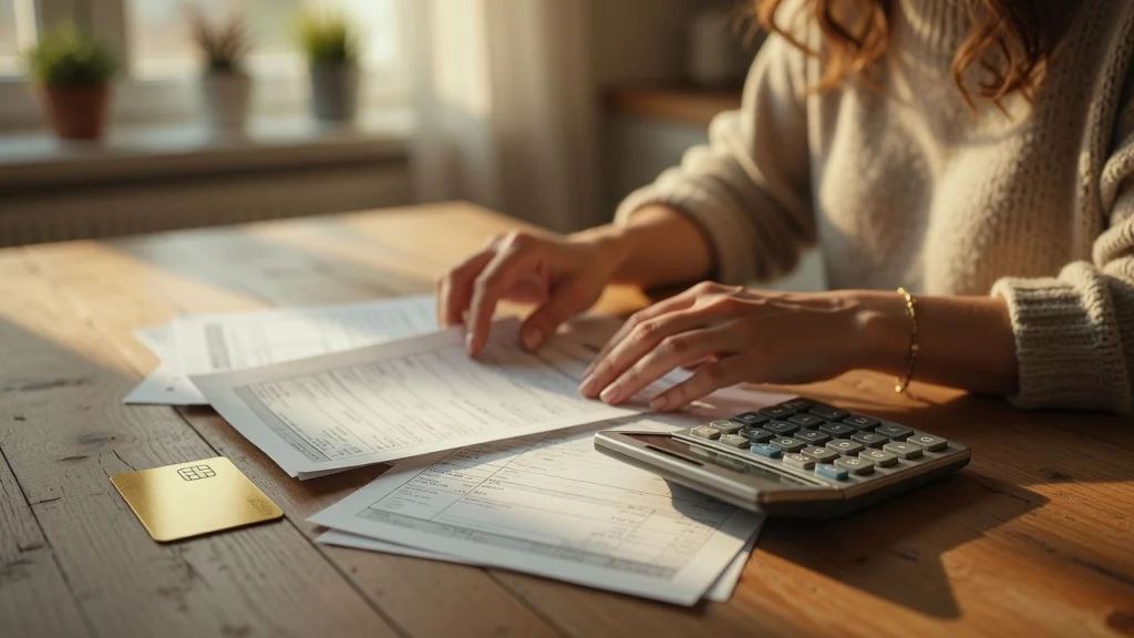 Hands reviewing statements while working to rebuild credit after divorce