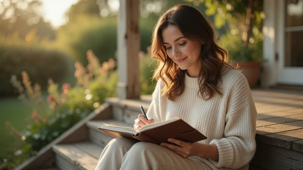Woman journaling progress after learning to rebuild credit after divorce