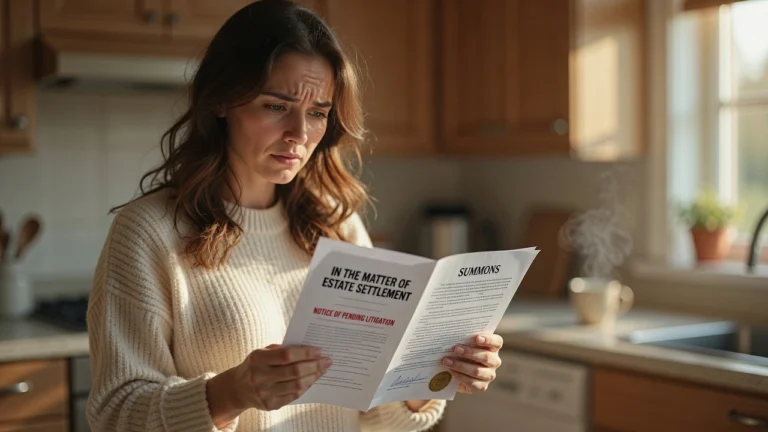 Woman opening mail while learning to rebuild credit after divorce, PennyToPower