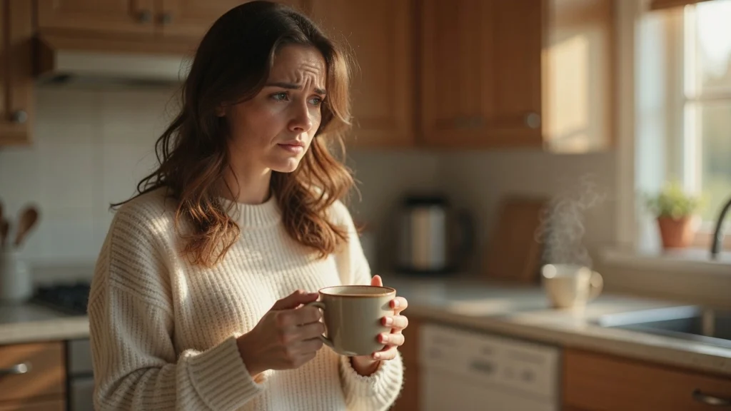 Woman pausing to think before deciding to ask for a raise