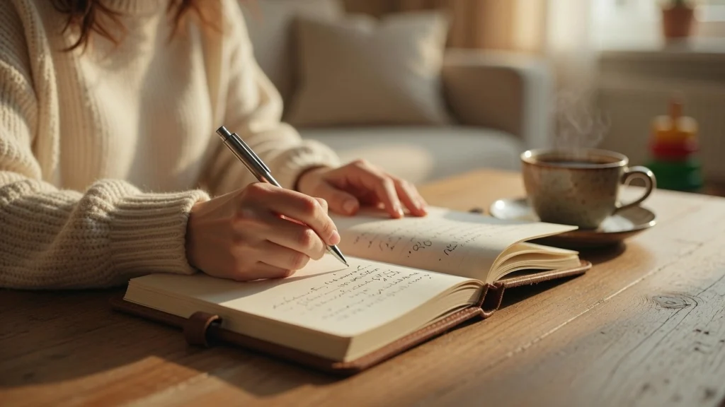 Hands drafting notes to prepare to ask for a raise