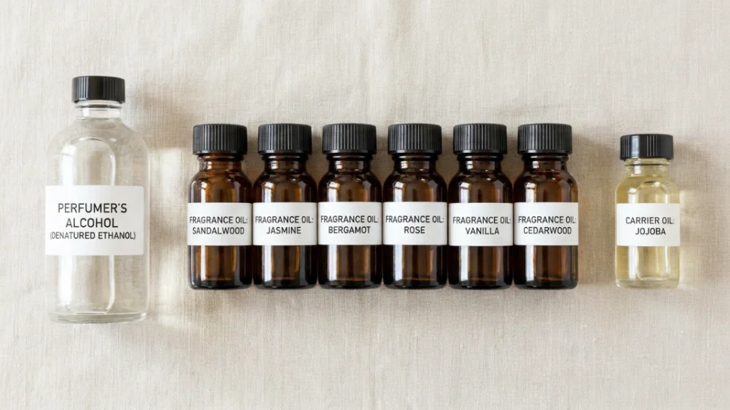 Raw fragrance materials that make up a home perfume business cost