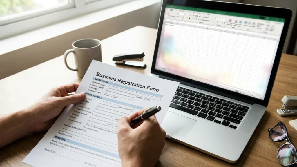 Filling out business registration paperwork for a home perfume business cost