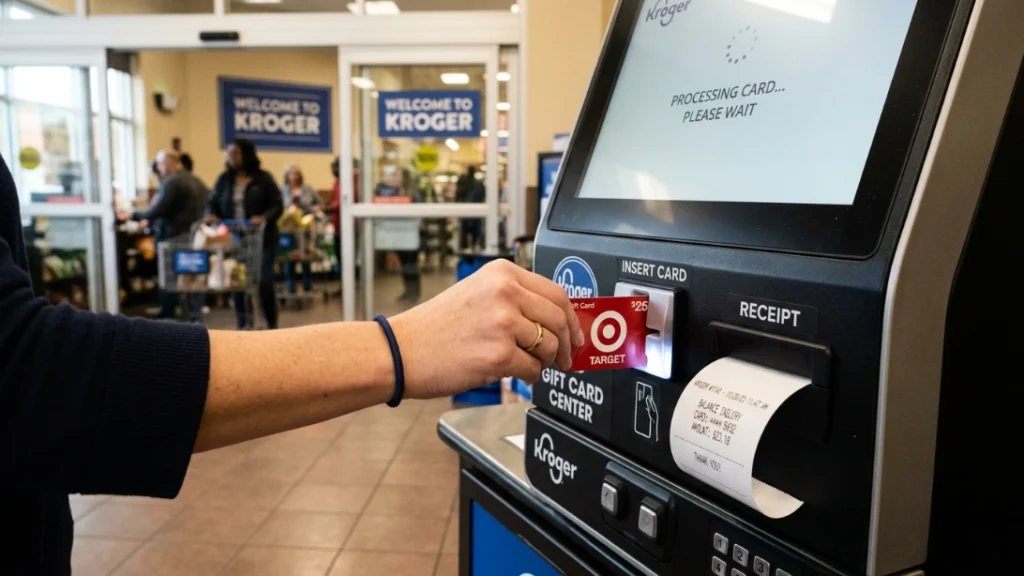 In-store kiosk, sell unused gift cards safely fast