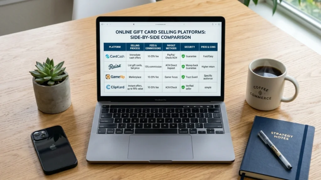 Comparing platforms, sell unused gift cards safely online