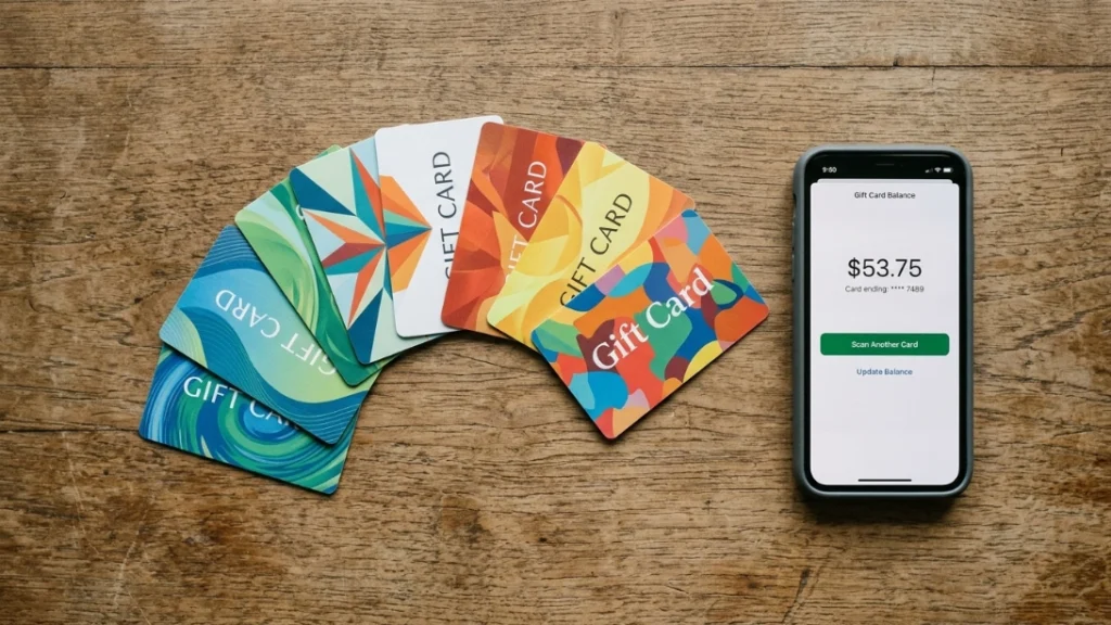 Checking card value, sell unused gift cards safely