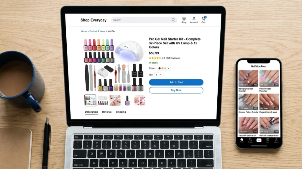 Selling platforms for a press on nail business