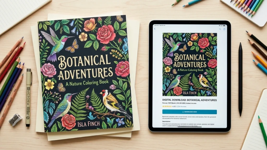 Learning the design skills for a mom coloring book business