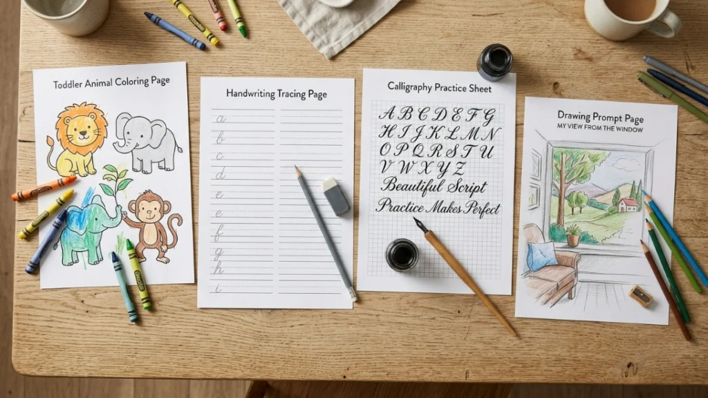 Finished mom coloring book business product being used by a child