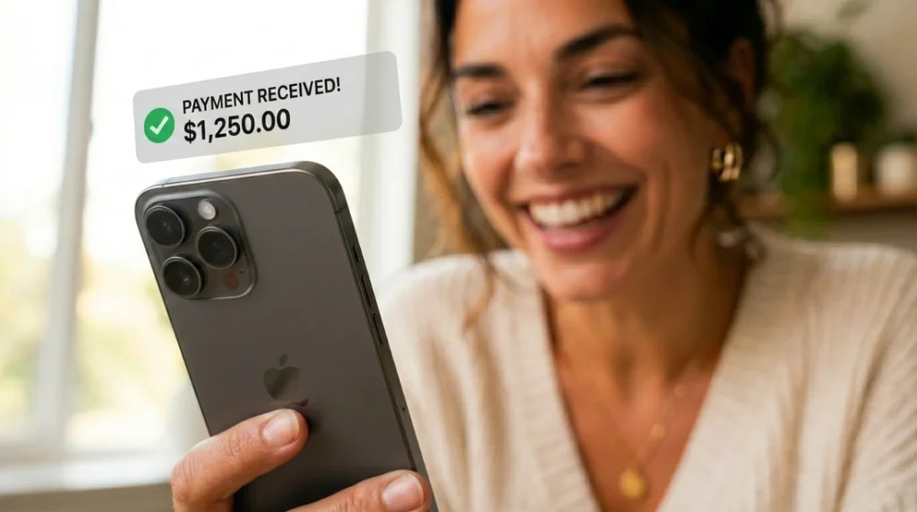 Payment notification from a paid website testing side hustle