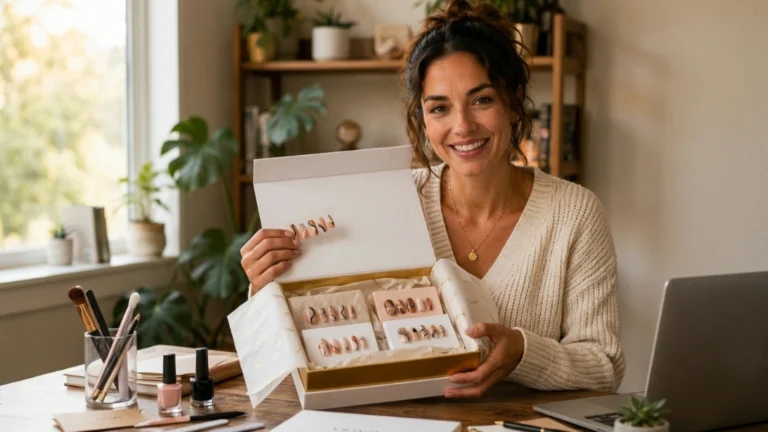 ackaging an order for a press on nail business