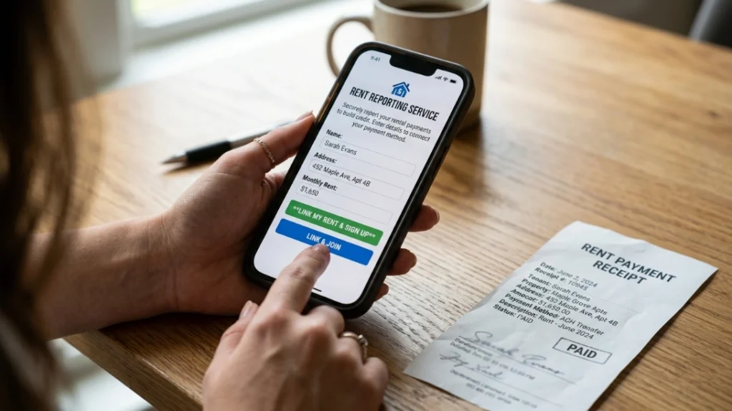 Rent reporting service, credit building from zero without a card