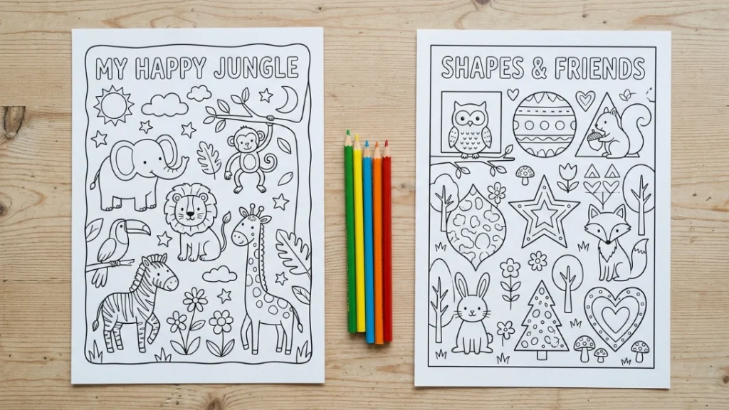Designing a coloring book page for a mom coloring book business