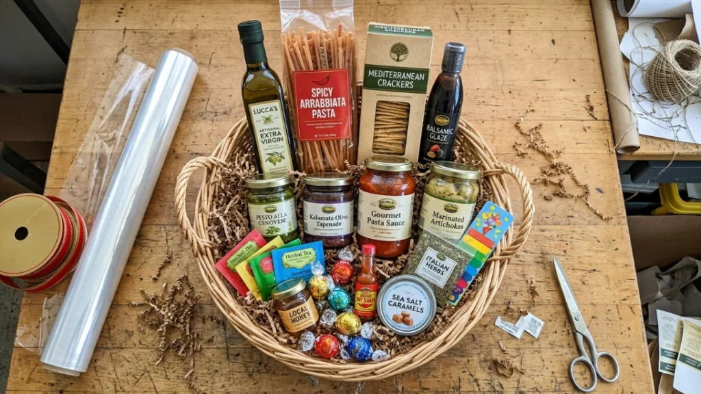 Structural grid layout for a home gift basket business