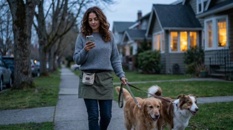 Pet sitting income starts small, usually with exactly this, one client and one leash at a time.