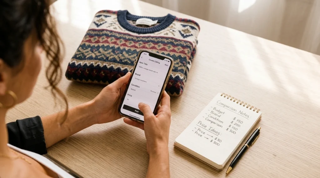Thrift flipping for beginners comparing resale platform fees before listing